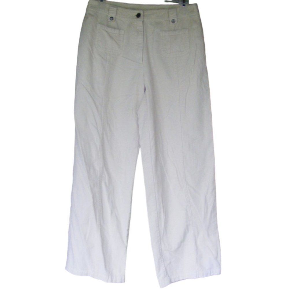 new J.JILL Corduroy Pants 6P Petite, Off-white, Straight Leg, Zipper, 2 Pockets